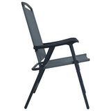 Folding Chairs 2 pcs Texilene Grey
