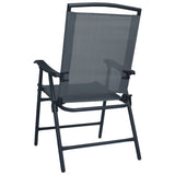 Folding Chairs 2 pcs Texilene Grey