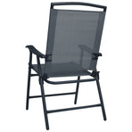 Folding Chairs 2 pcs Texilene Grey