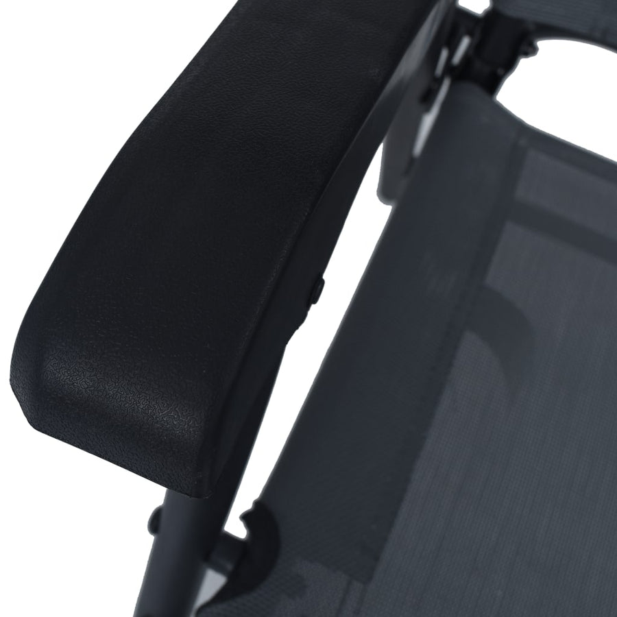 Folding Chairs 2 pcs Texilene Grey