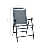 Folding Chairs 2 pcs Texilene Grey - Extra Image