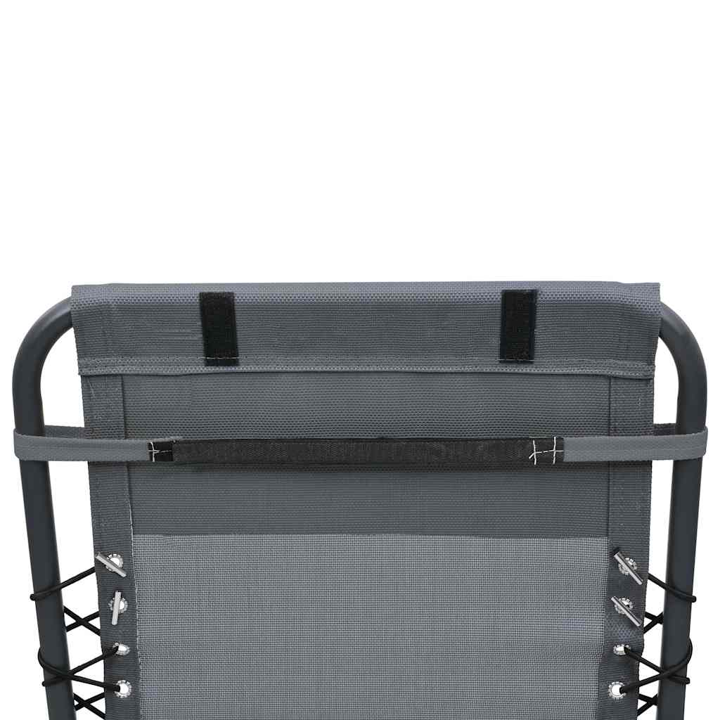 Deck Chair Headrest Grey 40x7.5x15 cm Textilene