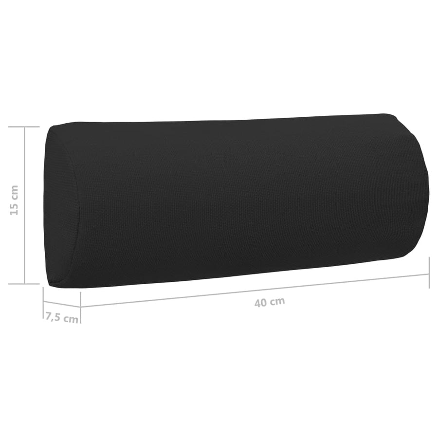 Deck Chair Headrest Black 40x7.5x15 cm Textilene