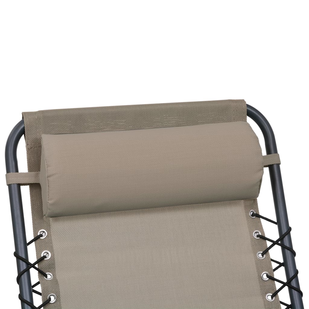 Deck Chair Headrest Taupe 40x7.5x15 cm Textilene