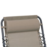 Deck Chair Headrest Taupe 40x7.5x15 cm Textilene - Top-Down View