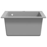Overmount Kitchen Sink Single Basin Granite Grey - Top-Down View