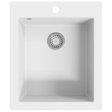 Overmount Kitchen Sink Single Basin Granite Cream White - Front View