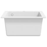 Overmount Kitchen Sink Single Basin Granite Cream White - Top-Down View