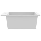 Overmount Kitchen Sink Single Basin Granite Cream White - 45-Degree Angle