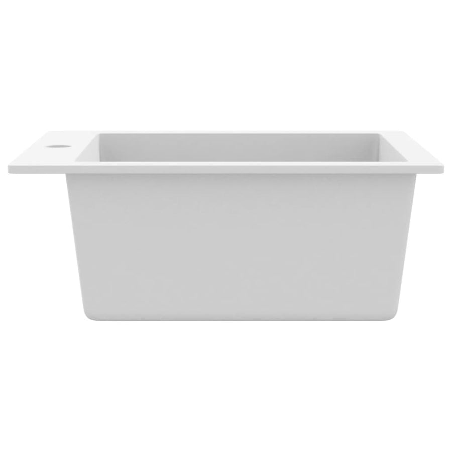 Overmount Kitchen Sink Single Basin Granite Cream White