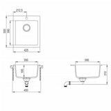Overmount Kitchen Sink Single Basin Granite Cream White