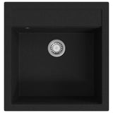 Granite Kitchen Sink Single Basin Black - Front View