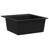 Granite Kitchen Sink Single Basin Black - Side View