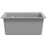 Granite Kitchen Sink Single Basin Grey - Top-Down View