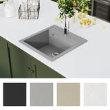 Granite Kitchen Sink Single Basin Grey - Rear View