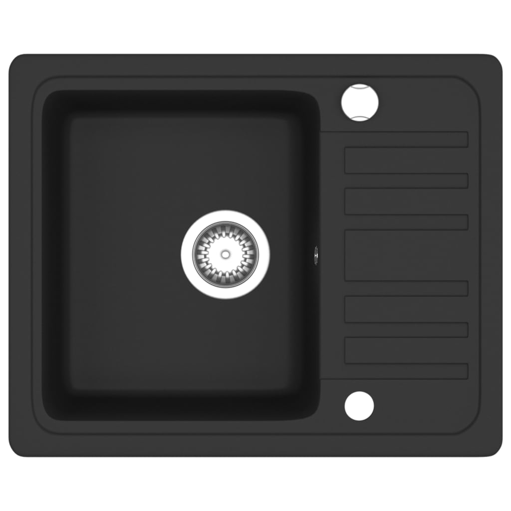 Granite Kitchen Sink Single Basin Black