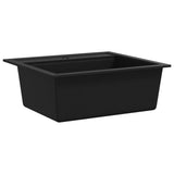 Granite Kitchen Sink Single Basin Black - Side View