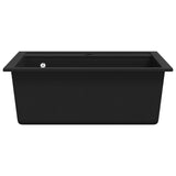 Granite Kitchen Sink Single Basin Black - Top-Down View