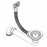 Granite Kitchen Sink Single Basin Oval Black - Rear View