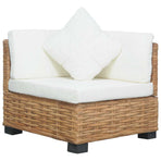 Corner Sofa with Cushions Natural Rattan