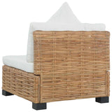 Armless Sofa with Cushions Natural Rattan - Top-Down View