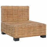 Armless Sofa with Cushions Natural Rattan - 45-Degree Angle