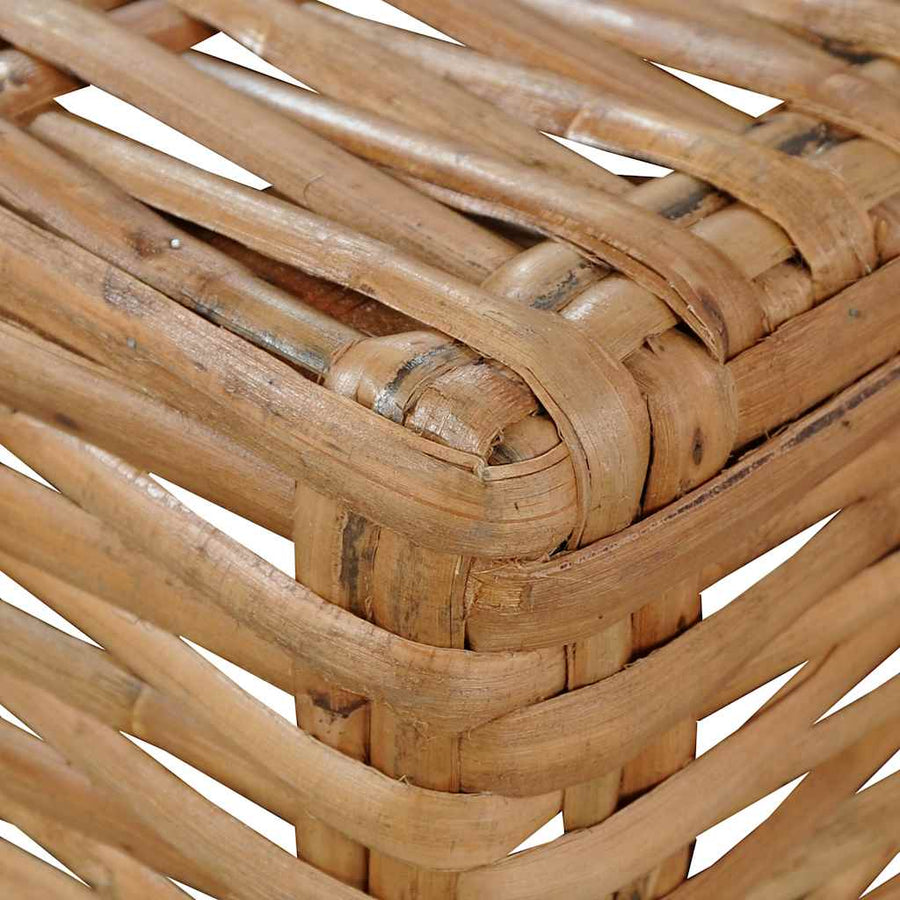 Armless Sofa with Cushions Natural Rattan