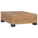 Footrest with Cushion Natural Rattan - Side View