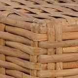 Footrest with Cushion Natural Rattan - Top-Down View
