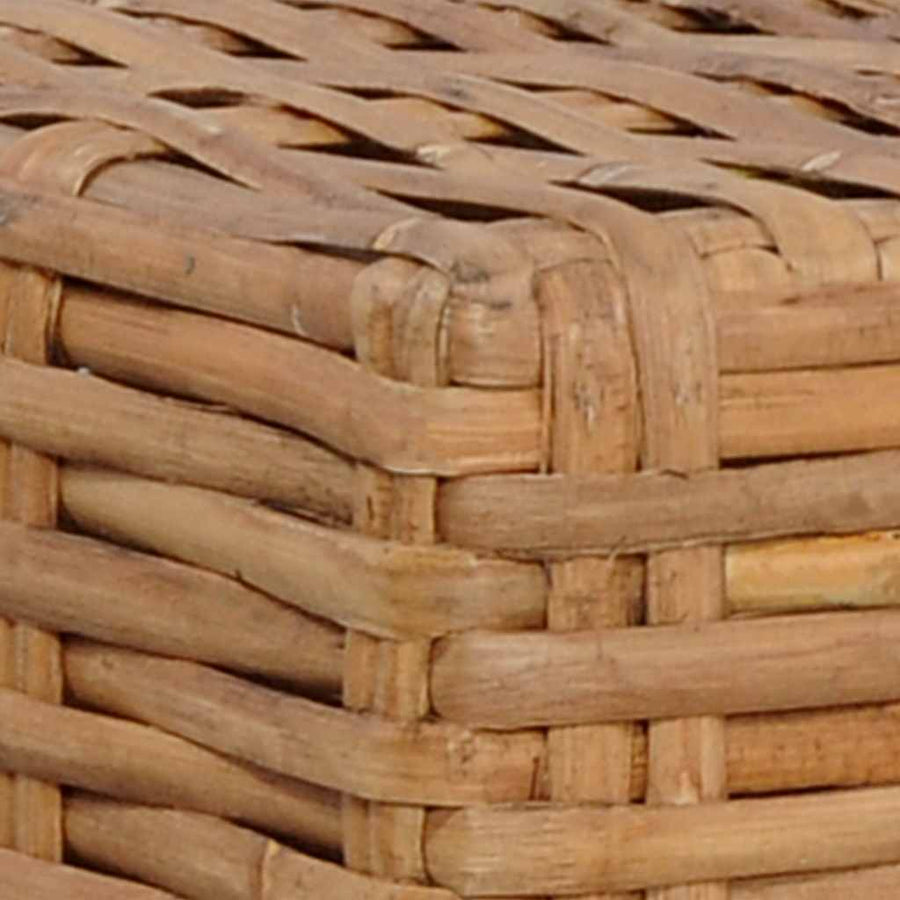 Footrest with Cushion Natural Rattan