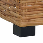 Footrest with Cushion Natural Rattan