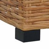 Footrest with Cushion Natural Rattan - 45-Degree Angle
