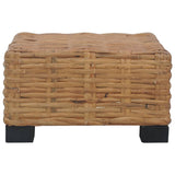 Coffee Table 47x47x28 cm Natural Rattan - Front View