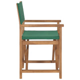 Director's Chair Solid Teak Wood Green - Side View