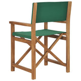 Director's Chair Solid Teak Wood Green - Top-Down View