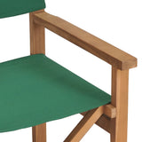 Director's Chair Solid Teak Wood Green - Rear View