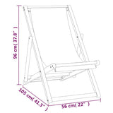 Folding Beach Chair Solid Teak Wood Grey - Low Angle