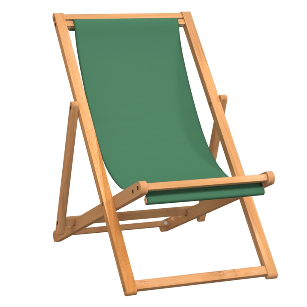 Folding Chair Solid Teak Wood Green