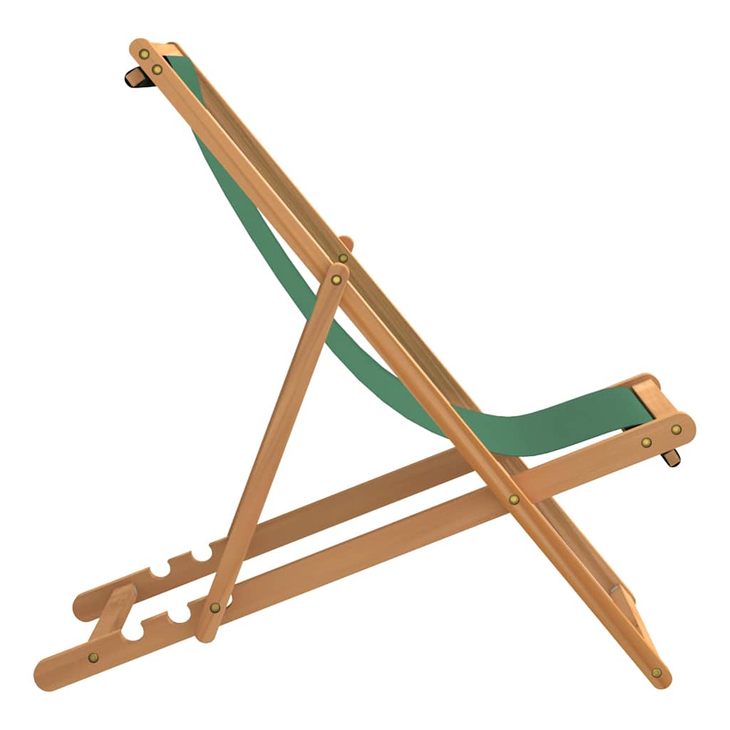 Folding Chair Solid Teak Wood Green