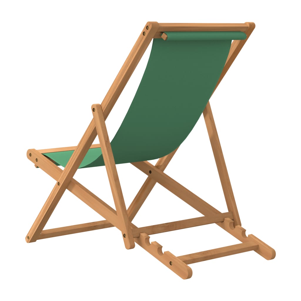 Folding Chair Solid Teak Wood Green
