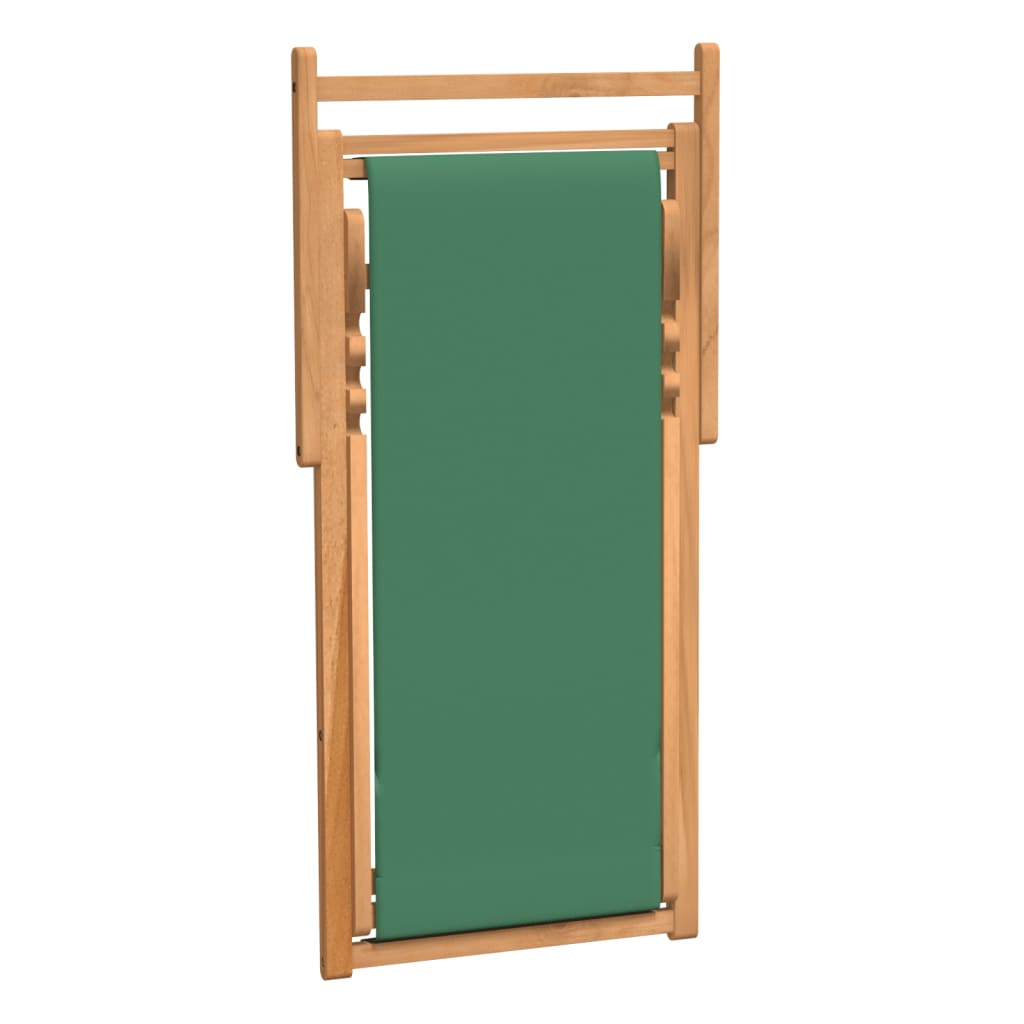Folding Chair Solid Teak Wood Green