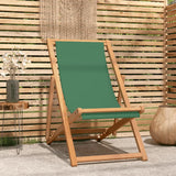 Folding Chair Solid Teak Wood Green