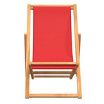 Folding Chair Solid Teak Wood Red