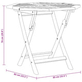 Folding Garden Table 85x85x76 cm Solid Teak Wood - Extra Image