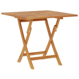 Folding Garden Table 85x85x76 cm Solid Teak Wood - Front View