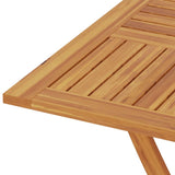 Folding Garden Table 85x85x76 cm Solid Teak Wood - Close-Up Angle
