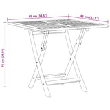 Folding Garden Table 85x85x76 cm Solid Teak Wood