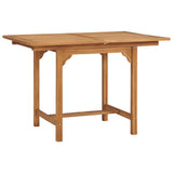 Extending Garden Table (110-160)x80x75cm Solid Teak Wood - Side View