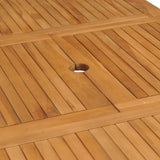 Extending Garden Table (110-160)x80x75cm Solid Teak Wood - Low Angle