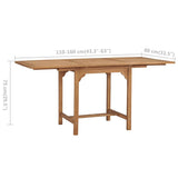 Extending Garden Table (110-160)x80x75cm Solid Teak Wood - Extra Image